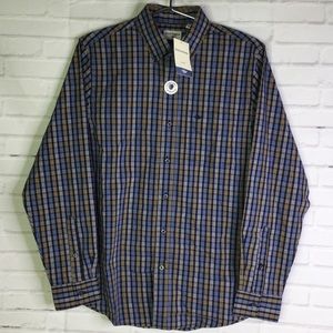 Dockers Mens Sz S Stretch Plaid Button Front Shirt